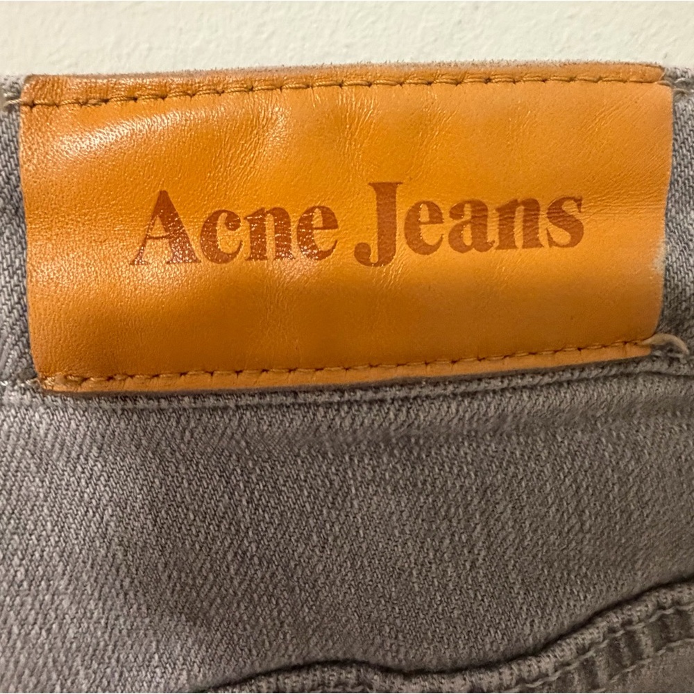Acne Studios Grey Skinny Jeans Raw Hem Sz 28/34 Designer Luxury Mobwife - Picture 5 of 10